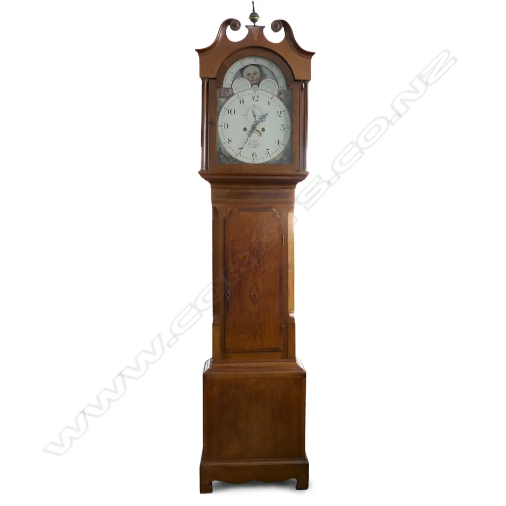 An 19thC mahogany and oak cased long case clock, Image 1++