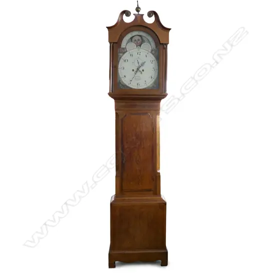 An 19thC mahogany and oak cased long case clock,