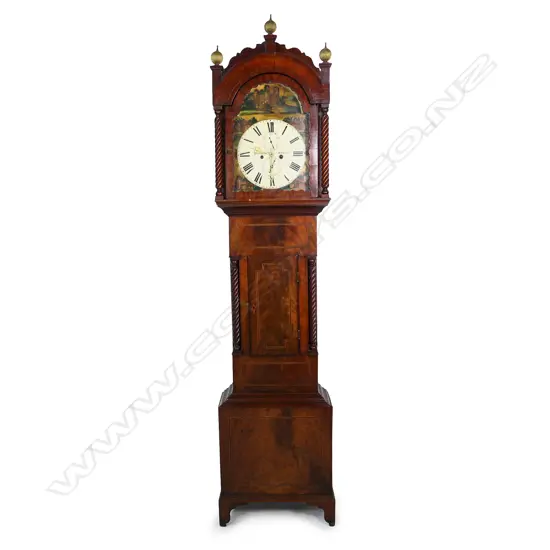 A Welsh mahogany long case clock,