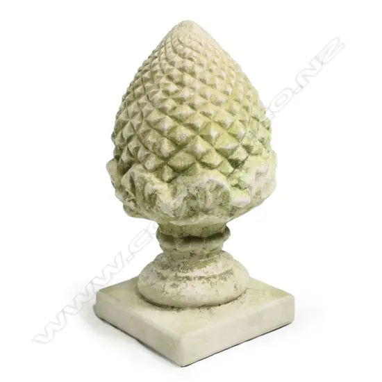 A large fine concrete garden pineapple finial,