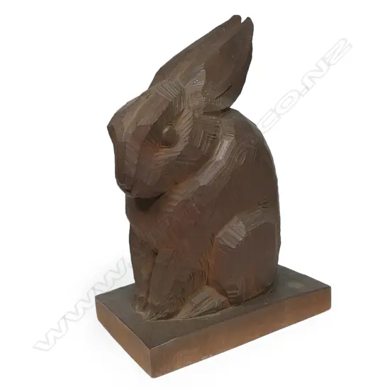 An Art Deco carved wooden rabbit,