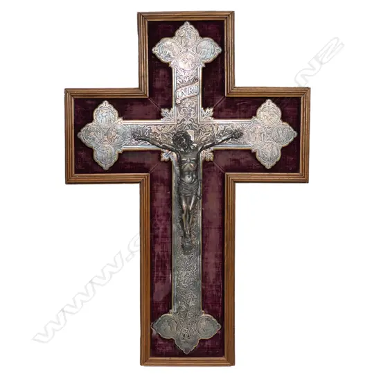A Vintage silver over copper crucifix,