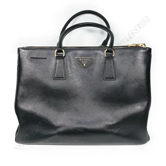 A Prada Saffiano LUX Galleria Nero (black) tote handbag,
