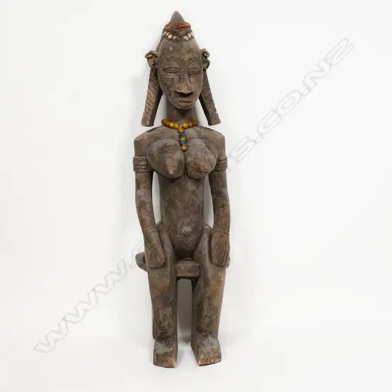 An African Ivory Coast, Baule tribe carved wood female figure,