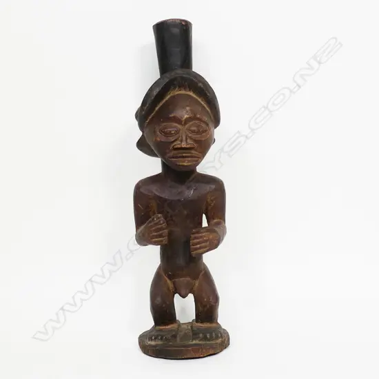 An African carved wood standing male figure, Fang, Gabon,