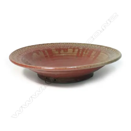 Mirek Smisek red glazed large wall charger,