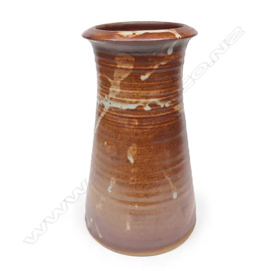 Peter Stichbury stoneware tapered cylinder vase,