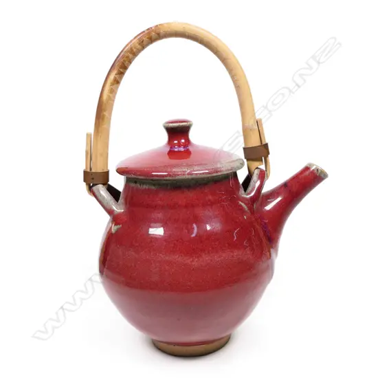 Peter Stichbury papa red glaze teapot,
