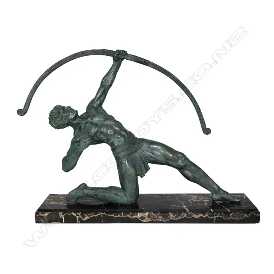 Demetre Chiparus 'archer' large bronze patinated spelter impressive sculpture,