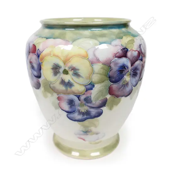 A William Moorcroft early Pansy pattern vase,