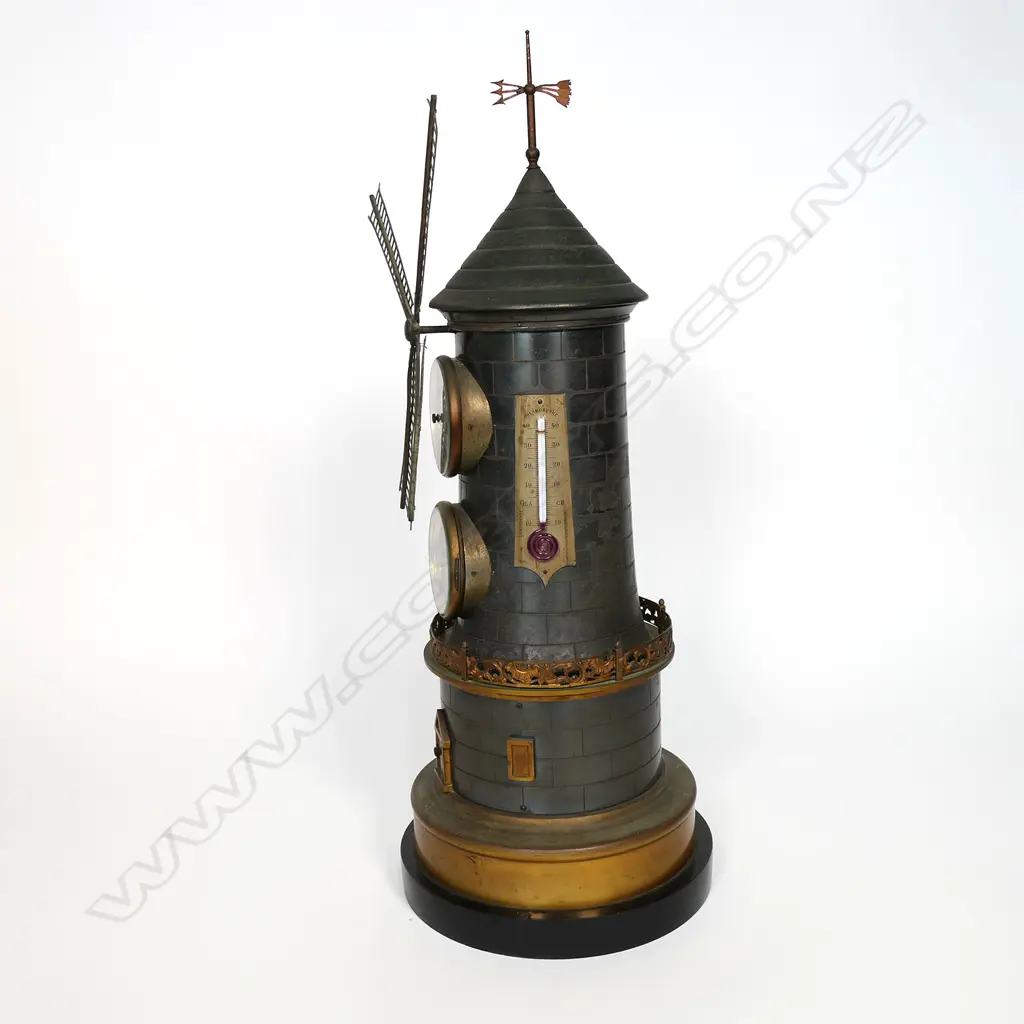 A French clock and barometer in the form of a windmill, Image 1++