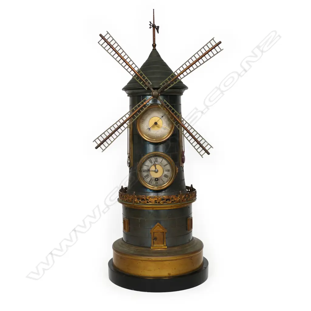 A French clock and barometer in the form of a windmill, Image 1++