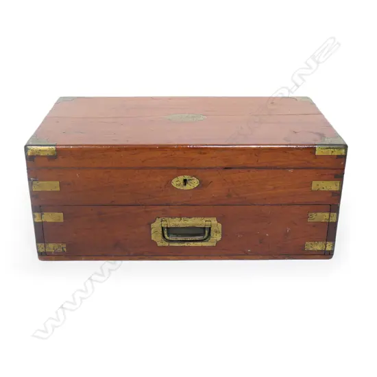 A Victorian mahogany brass fitted games box,