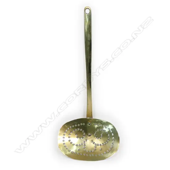 A George III brass skimmer,