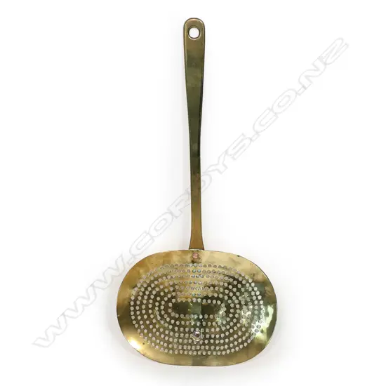 A George III brass skimmer,
