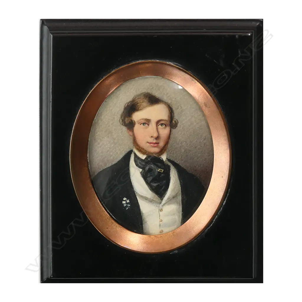 A Victorian hand painted portrait miniature of Wm. Saendeir, Image 1++