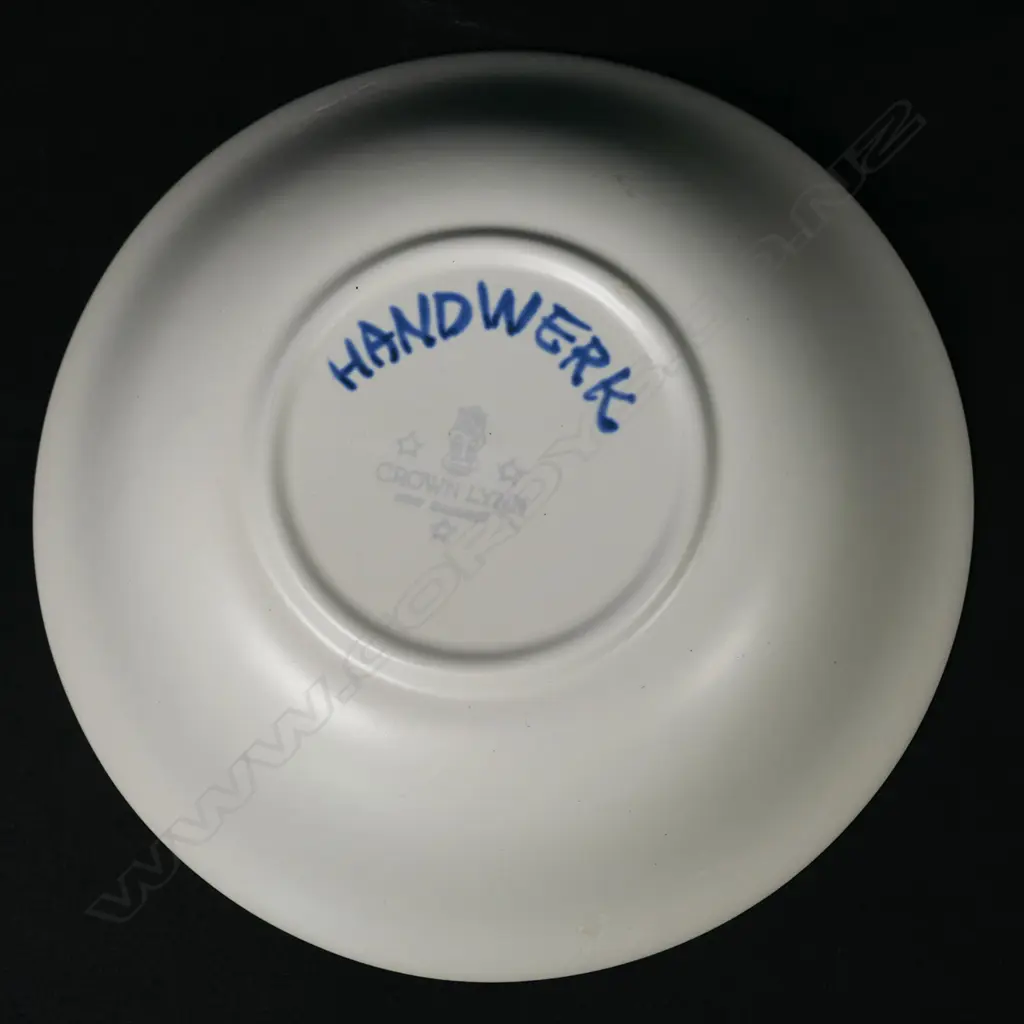 A unique bowl decorated by Frank Carpay for Crown Lynn, with the name 'Michael' to the centre, Image 1++