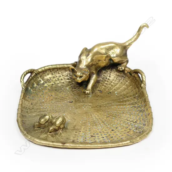 A bronze card or key tray by Louis-Albert Carvin (French 1875-1951).
