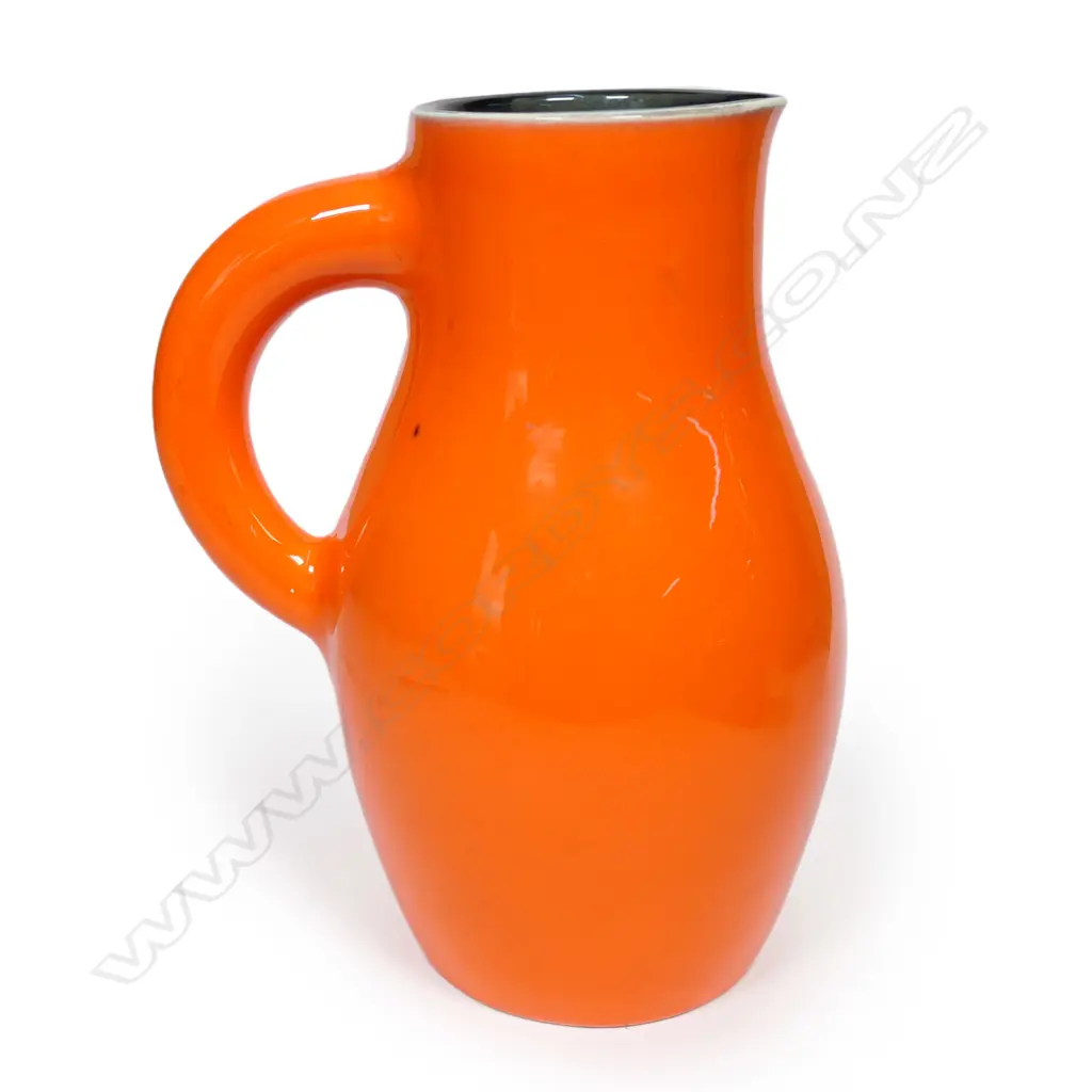 A Georges Jouve (French 1910-1964) rare 1950's orange glazed pitcher, Image 1++