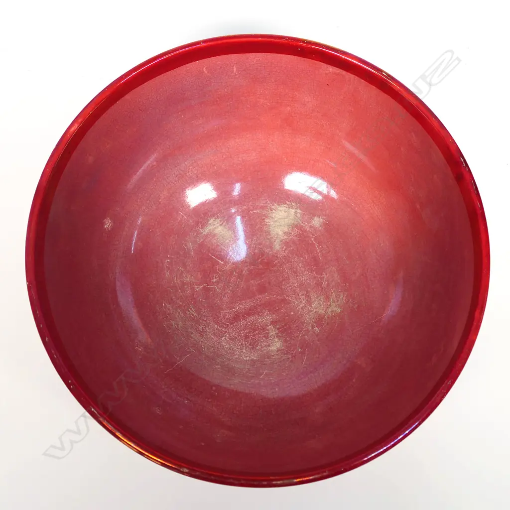 A Benthall & Co. 1887 Arts & Crafts ruby lustre ware bowl, Image 1++