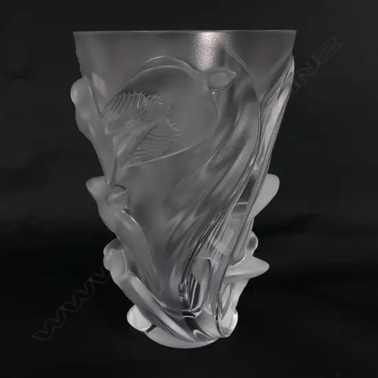 A large, heavy Lalique 'Martinets' vase,