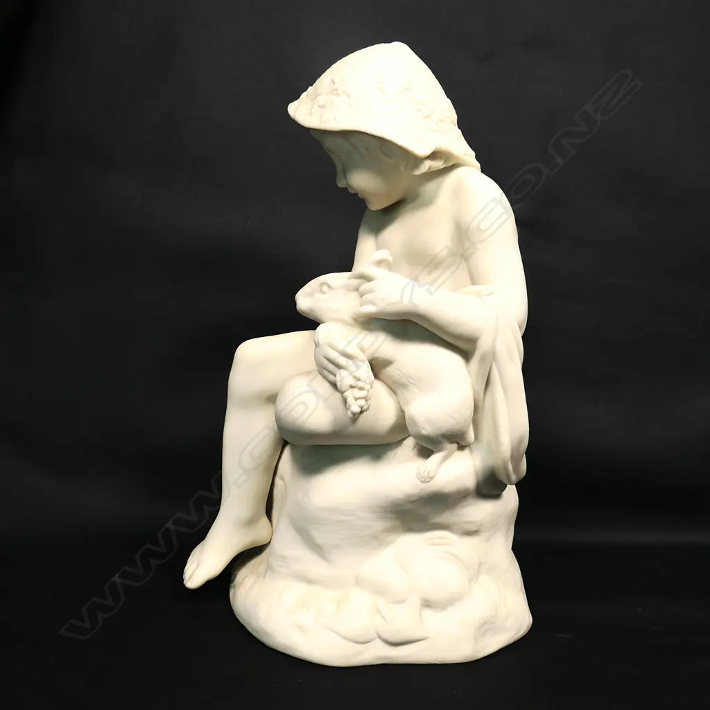 A Victorian Copeland Parian ware figure 'Boy with Rabbit', Image 1++