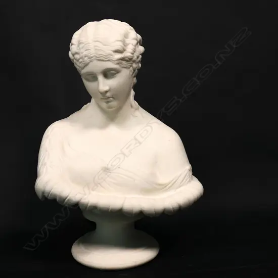 A Victorian Parian ware bust of Clytie,