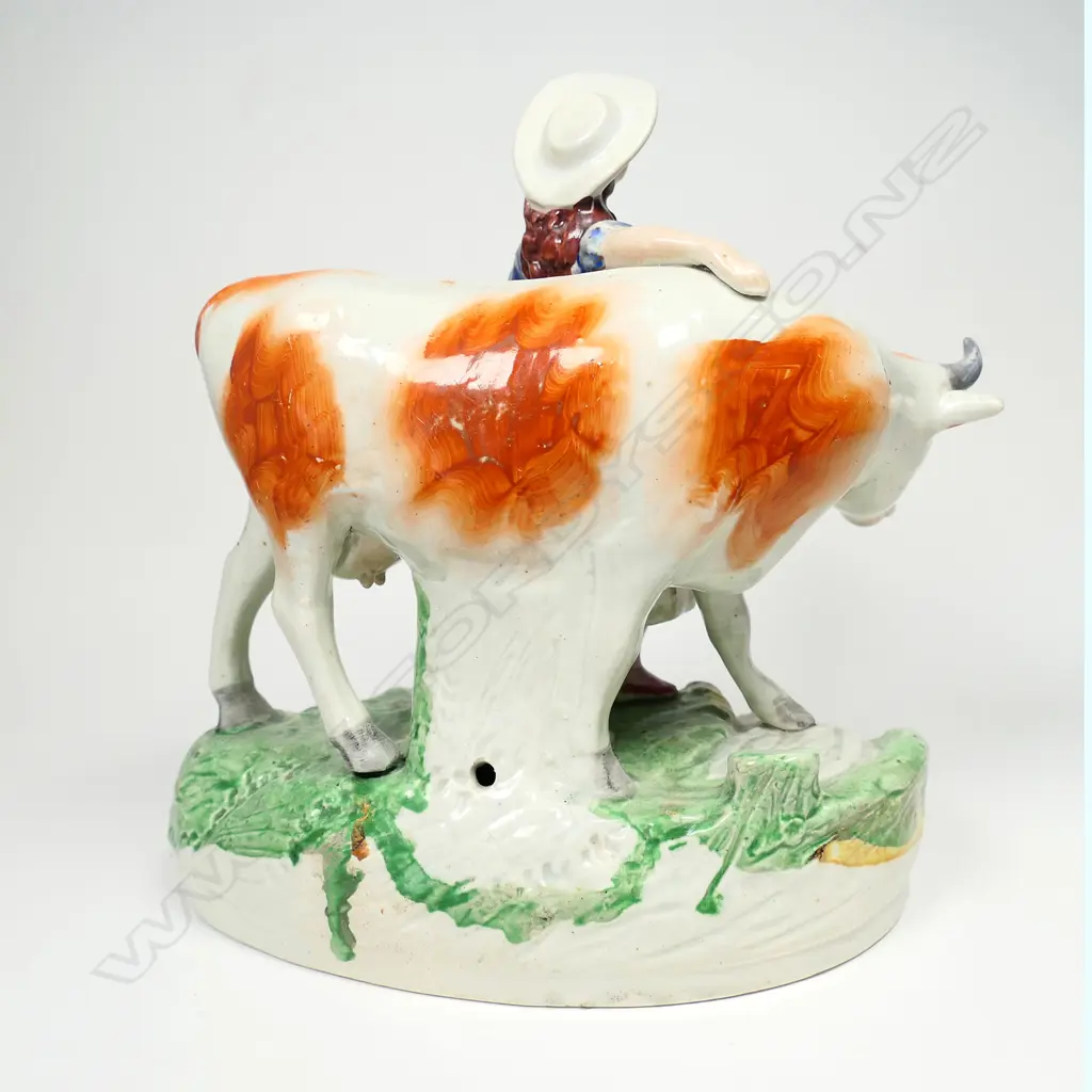 A pair of uncommon Victorian Staffordshire country figures, Image 1++