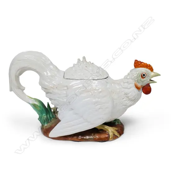 Victorian finely modelled china chicken teapot,
