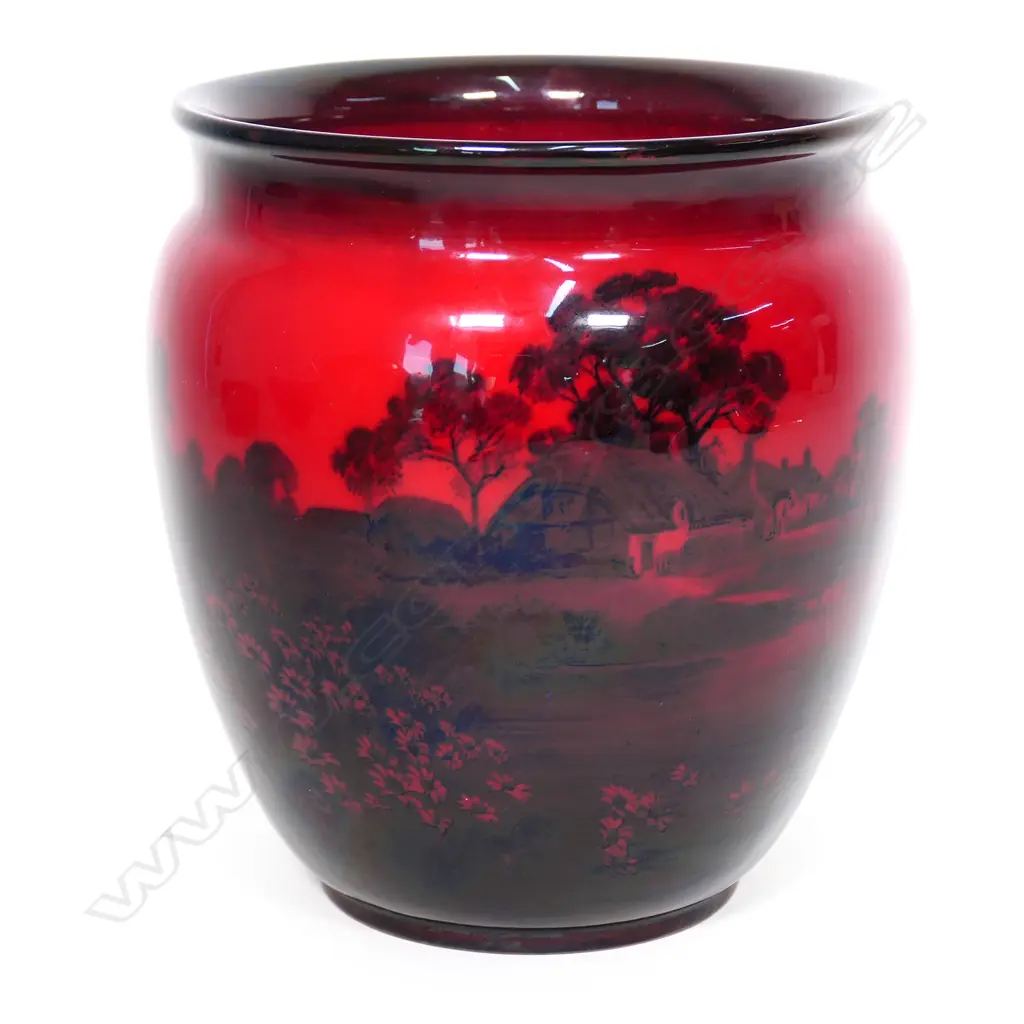 A Royal Doulton flambe jardiniere, Image 1++