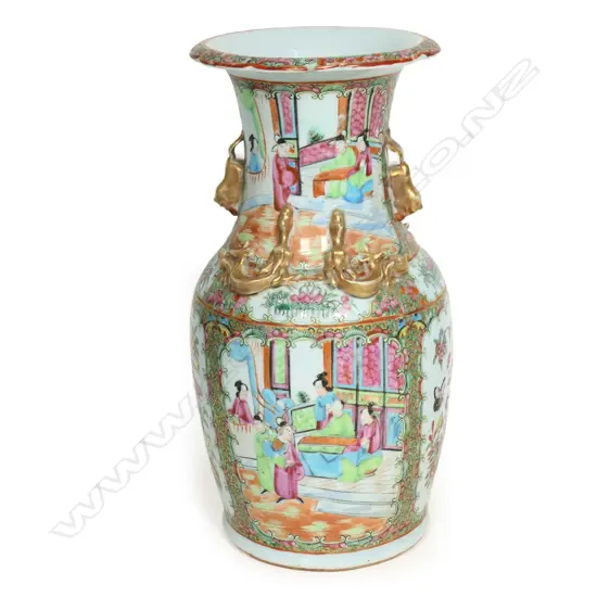 A 19thC Chinese famille rose porcelain shouldered vase,