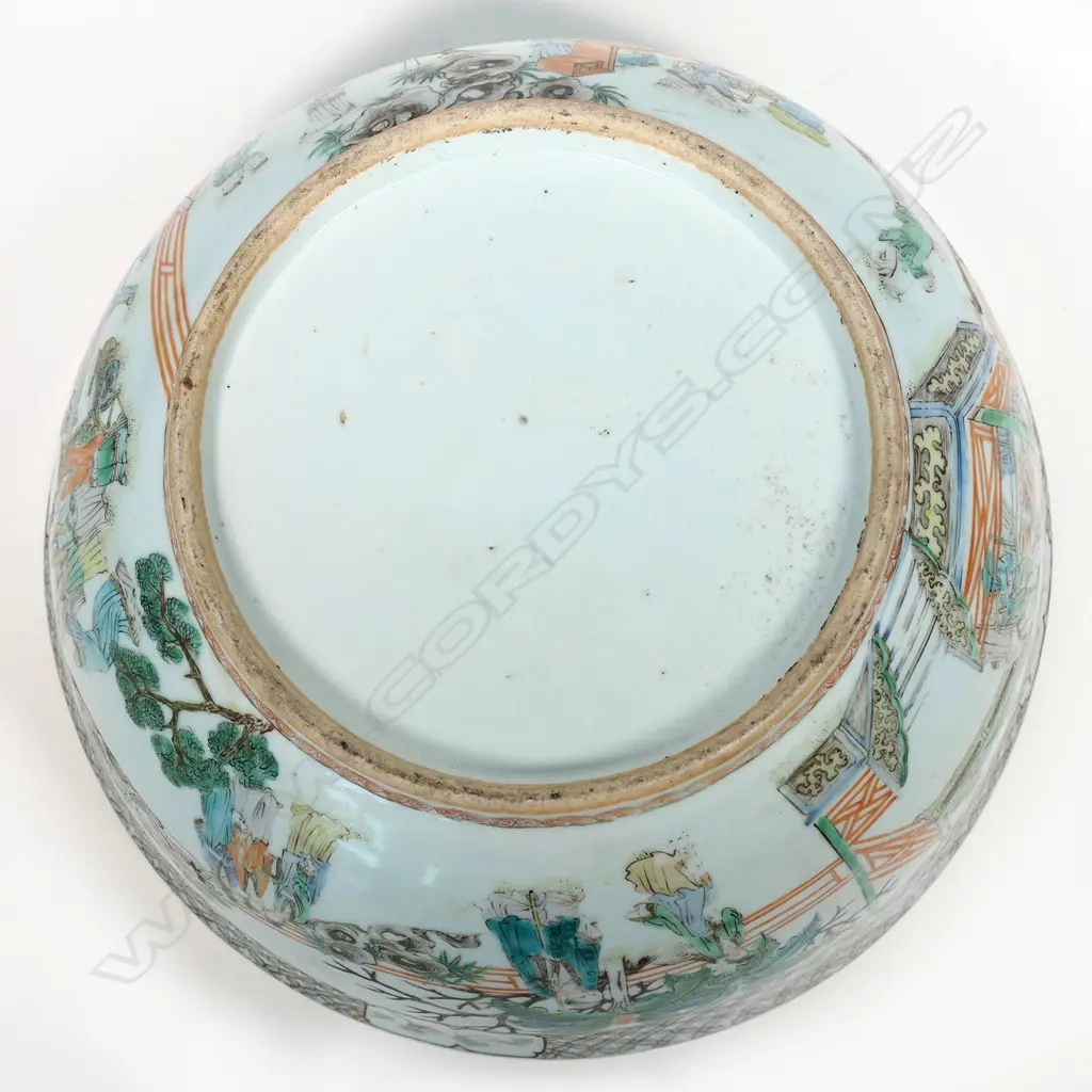 A 19thC Chinese famille verte punch bowl, Image 1++