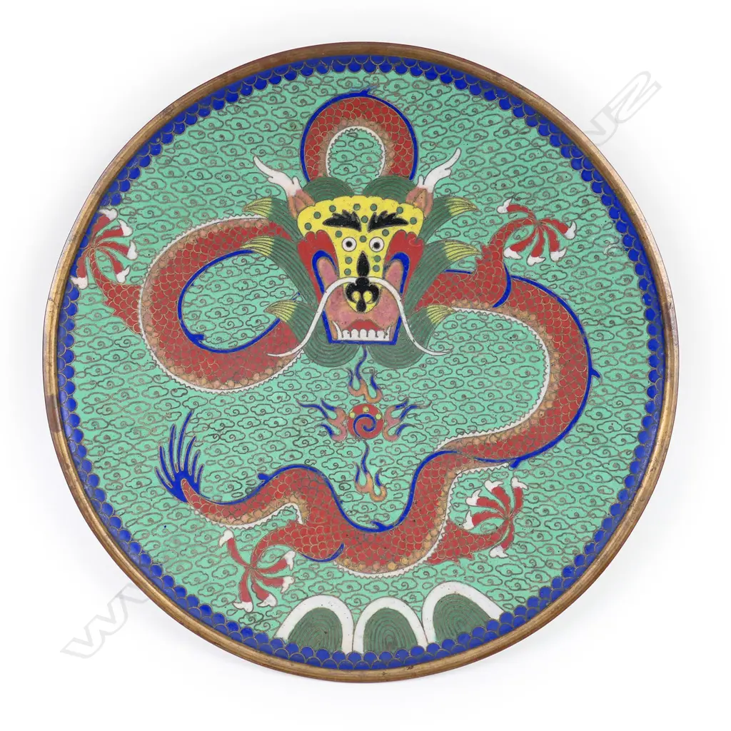 A Chinese cloisonné enamelled dish, Image 1++