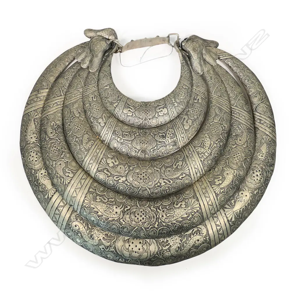 Chinese Miao white metal hanging ornament, Image 1++