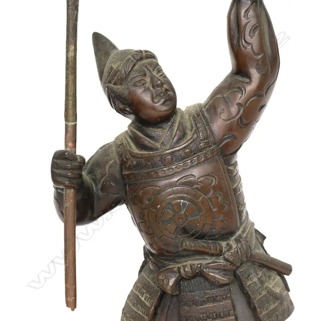 A Japanese bronze figure of a samurai foot soldier Image 1++