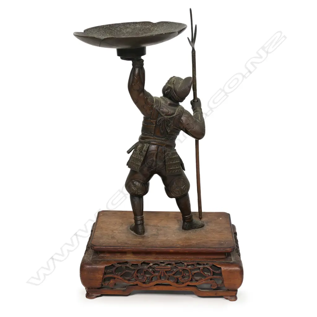 A Japanese bronze figure of a samurai foot soldier Image 1++