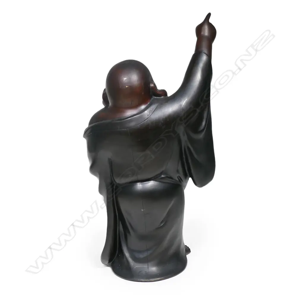 An old Japanese large bronze Hotei sculpture, Image 1++