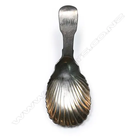 A Georgian IV Irish silver caddy spoon, Dublin 1826 by William Cummins,