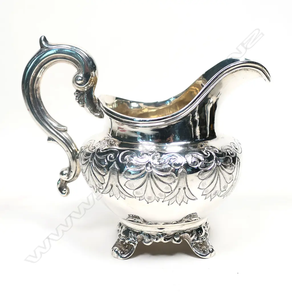 A Victorian silver cream jug, Exeter 1860 by Josiah Williams & Co., Image 1++