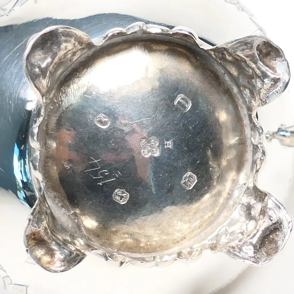 A Victorian silver cream jug, Exeter 1860 by Josiah Williams & Co., Image 1++