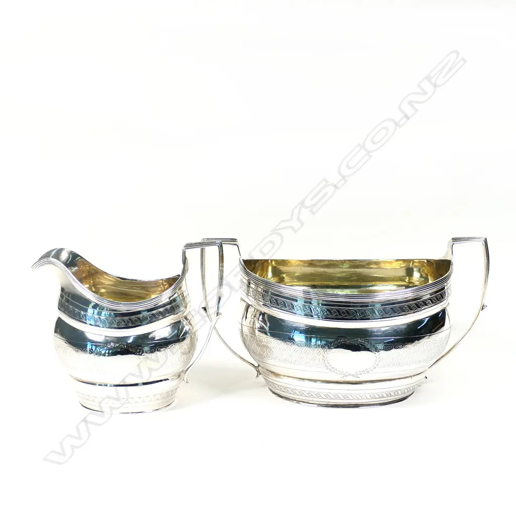 A George III silver sugar and cream jug, London 1808/1809 by Thomas Wilkes Barker, Image 1++