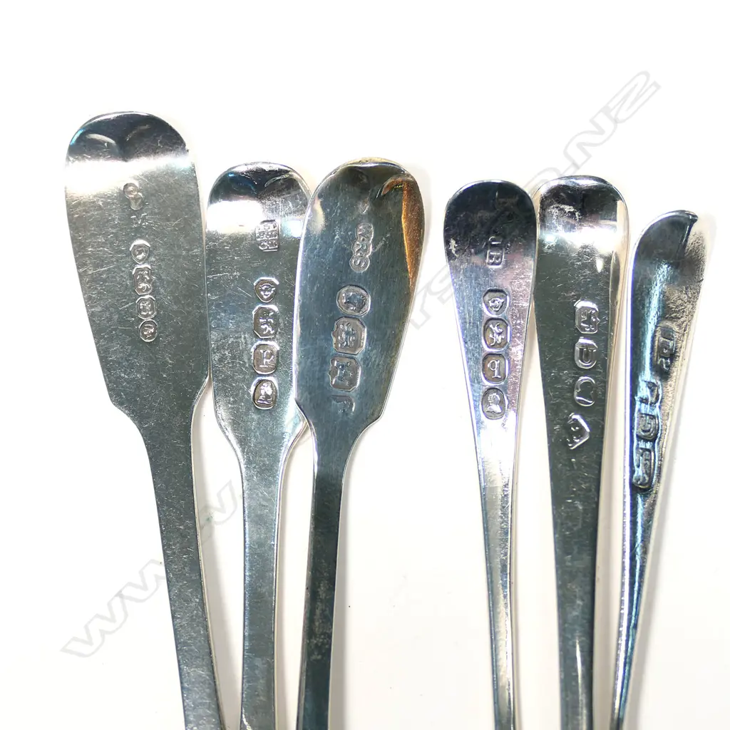 Six George III and Victorian silver mustard and salt spoons, Image 1++