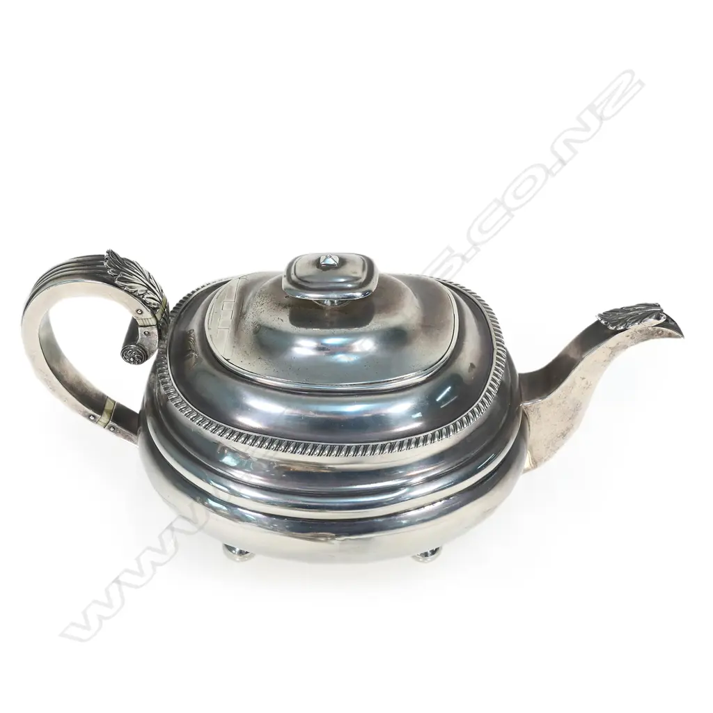 A Georgian style silver four-piece tea and coffee service, Image 1++