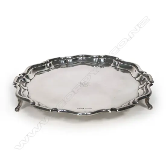 An early 20thC silver salver, Sheffield 1928.
