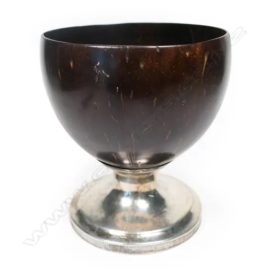 A George III silver mounted coconut cup, London c.1819 by Charles Rawlings