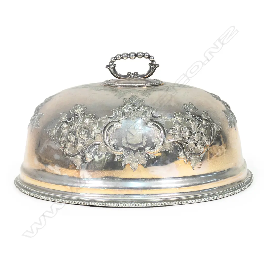 A large Victorian silver plate food dome, Image 1++
