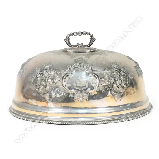 A large Victorian silver plate food dome,