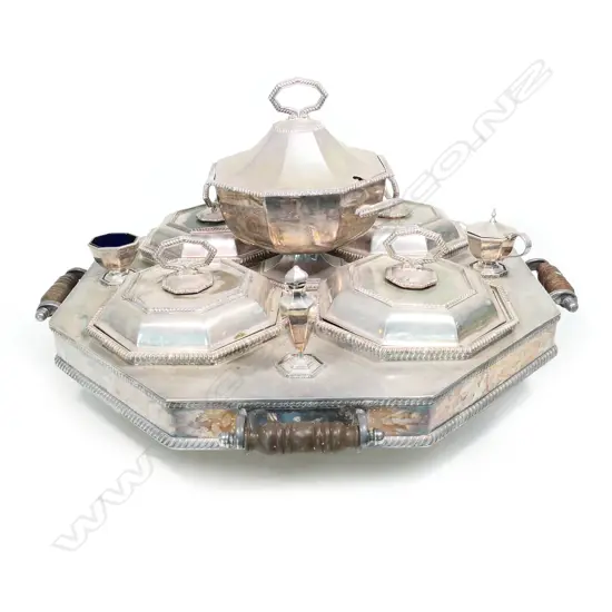 An unusual vintage silver plate Lazy Susan/bain-marie, by Viners Ltd, "Reproduction Old Sheffield Plate".