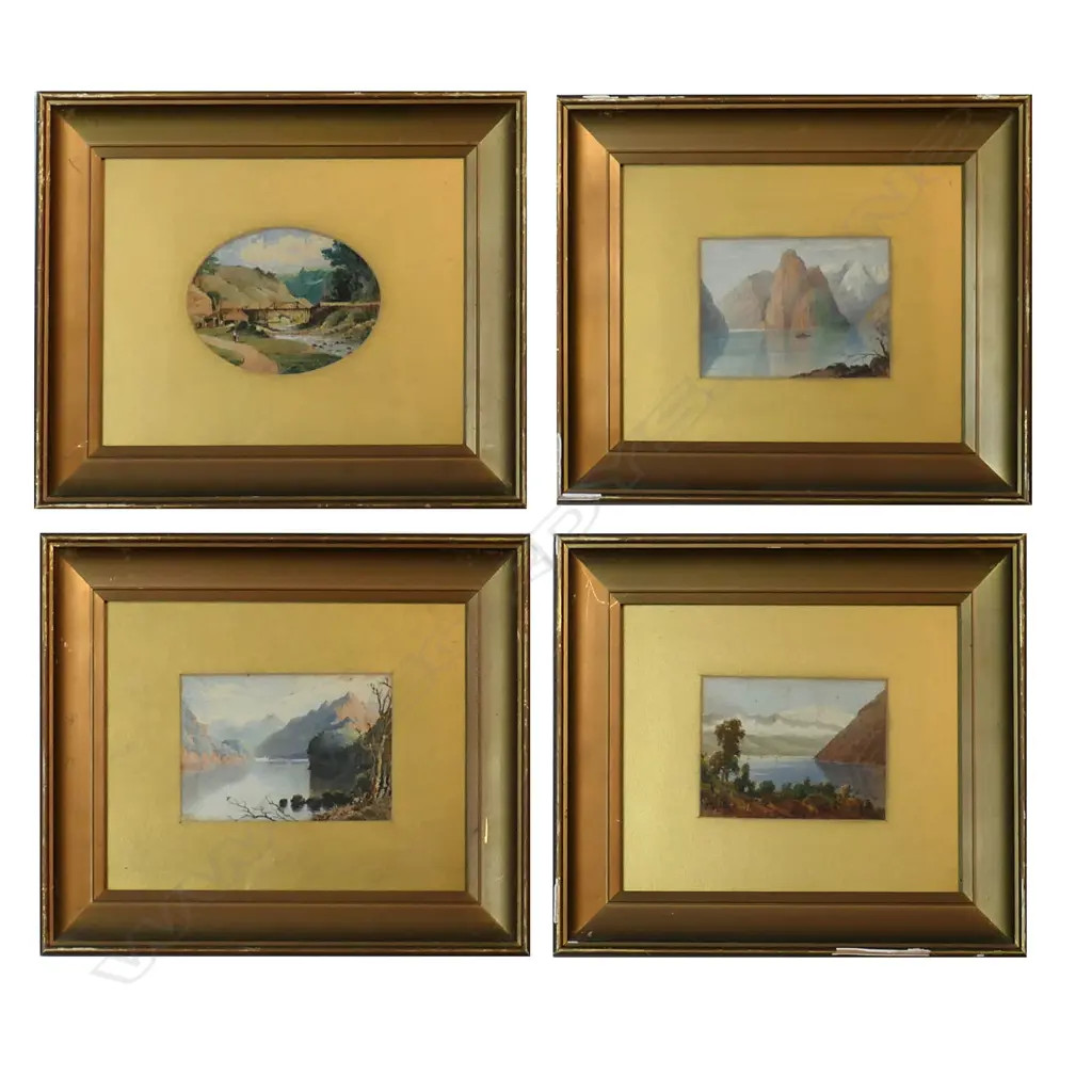 George O'Brien (1821-88), A suite of four South Island sketches, Image 1++