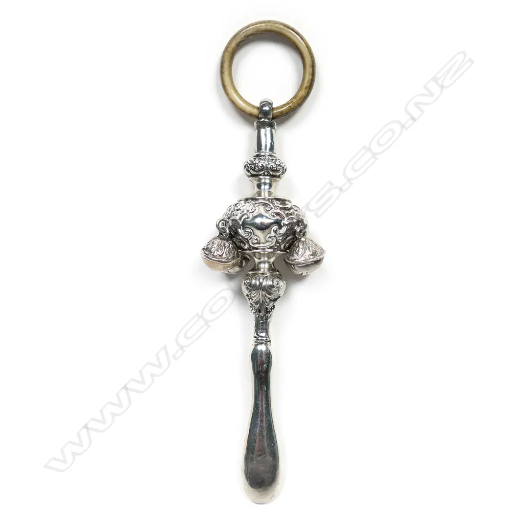 A silver baby rattle, Image 1++